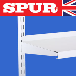 SL27S1000W SPUR® Shelving Steel-Lok wall mounted Steel Shelf 1000mm x 270mm - white shelves available direct from stock special colours and sizes available.